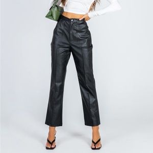 Princess Polly NWT Encore Pants Black (US 4) Faux/Vegan Leather